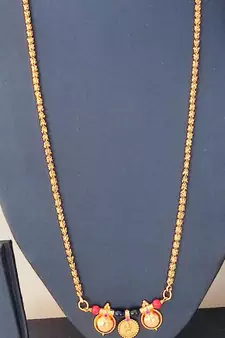 Golden coral mangalsutra