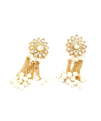 Gold Plated Kundan Designer Danglers Earrings 7