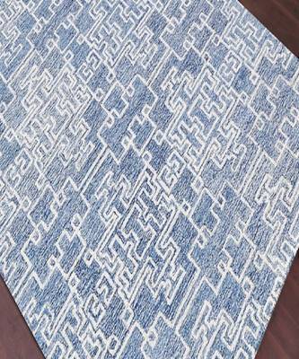 Modern Hand Tufted Boston Area Rug 5'x8' Blue 4