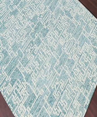 Hand Tufted Modern Area Rug 5'x8' Aqua Blue Best Rug For Living/Bedroom 4