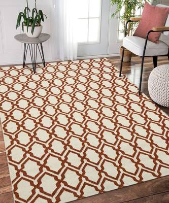 Area Rug 5'x8' Orange for stylish Drawing Room 1