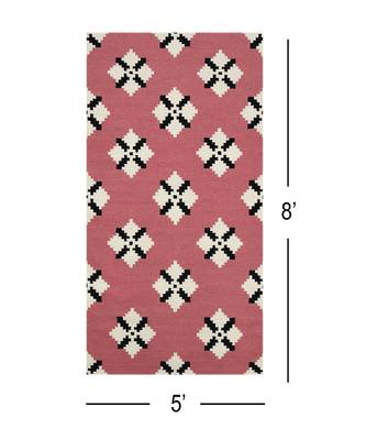 Saraswatii Global Rug 5'x8' Pink for luxurious home interior d  cor | Bedroom rugs 4