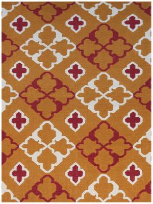 Rug Flat Woven Zara Area Rug 5'x8' Dusty Orange For Indoor/Outdoor 3