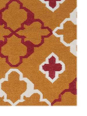 Rug Flat Woven Zara Area Rug 5'x8' Dusty Orange For Indoor/Outdoor 4