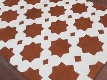 Flat Woven Rug 5'x8' Orange For best Home Interior 4