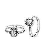 Silver Plated Toe Rings With Unique Frog Design