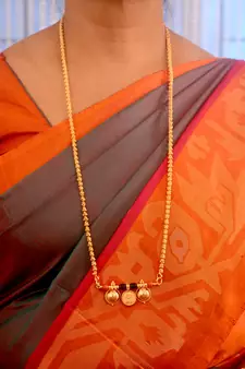 Golden coral mangalsutra