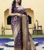Purple Banarasi Silk Weaving Designer Saree