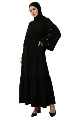 JSDC Daily Wear Plain Nida Fabric Women Belt And Layer Sleeve Style Abaya  3