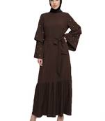 JSDC Layer Sleeve Style Women Imported Nida Abaya Burqa With Belt
