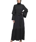 JSDC Women Daily Wear Imported Nida Burkha With Layer Sleeves And Belt