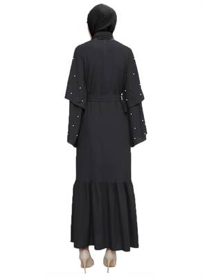 JSDC Women Daily Wear Imported Nida Burkha With Layer Sleeves And Belt 4