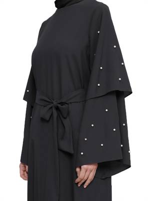 JSDC Women Daily Wear Imported Nida Burkha With Layer Sleeves And Belt 5