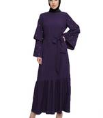 JSDC Pearl Work Women Regular Wear Nida Abaya Burqa With Belt Style