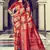 Red Art Silk    Printed  Saree With Blouse For Women