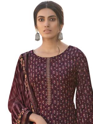 Wine printed silk blend salwar 3