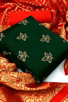 Dark-green brocade brocade salwar
