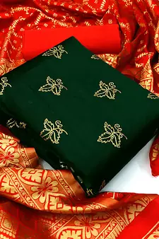 Dark-green brocade brocade salwar