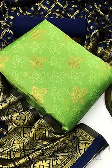 Parrot-green brocade brocade salwar