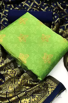 Parrot-green brocade brocade salwar