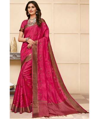 Magenta tussar silk sarees 1