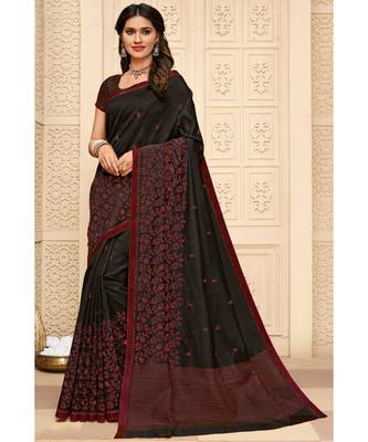 Black tussar silk sarees 1