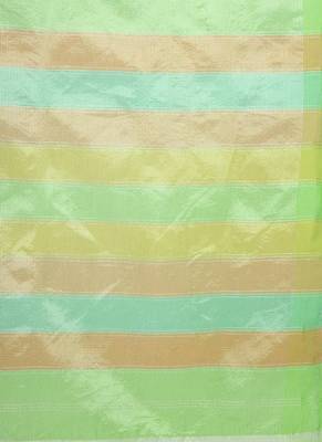 Green Woven Cotton Saree With Blouse 5