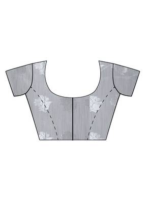 Grey Woven Tissue Saree With Blouse 5