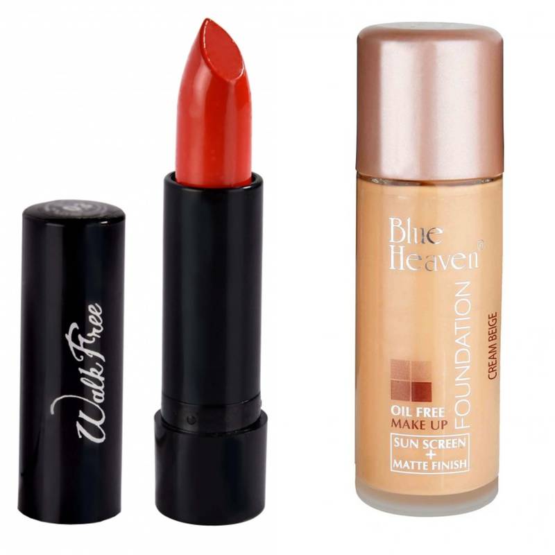 Blue Heaven Pack of Oil Free Foundation and Walkfree Lipstick #7