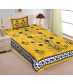 Sanganeri Printed Traditional Single Cotton Bedsheet With 1 Pillow cover