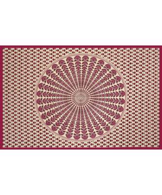 Sanganeri Printed Traditional Single Cotton Bedsheet With 1 Pillow cover 2
