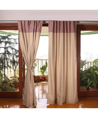 Beige 100% Cotton curtain 1