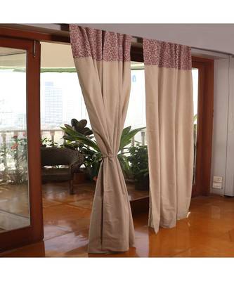 Beige 100% Cotton curtain 2