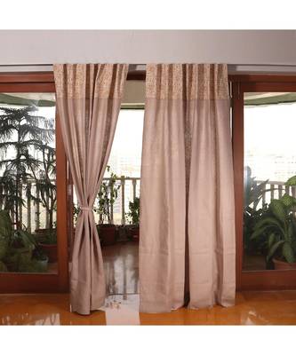 Off White Rust 100% Cotton curtain 1
