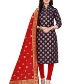 Navy-blue brocade brocade salwar