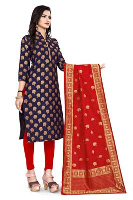 Navy-blue brocade brocade salwar 3