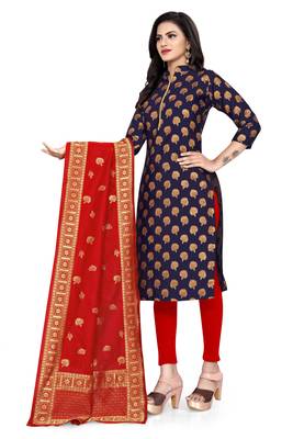 Navy-blue brocade brocade salwar 4