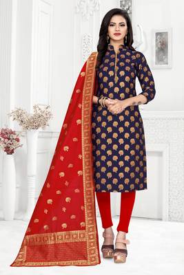 Navy-blue brocade brocade salwar 5