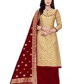 Beige brocade brocade salwar