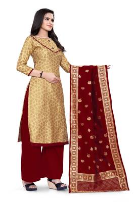 Beige brocade brocade salwar 3