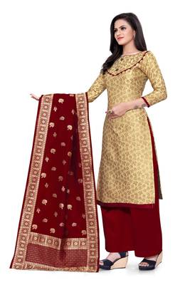 Beige brocade brocade salwar 4