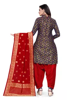 Navy-blue brocade brocade salwar