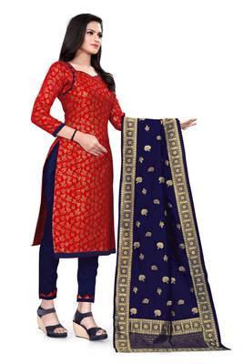 Red brocade brocade salwar 3