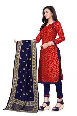 Red brocade brocade salwar 4