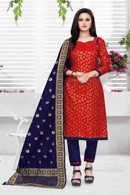 Red brocade brocade salwar 5