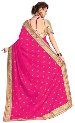 Trendmalls Heavy Embroidery art Silk Light Pink Party Wear Saree With Blouse 2