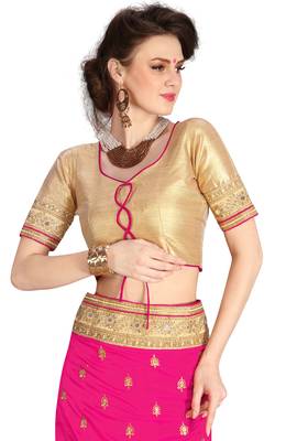 Trendmalls Heavy Embroidery art Silk Light Pink Party Wear Saree With Blouse 5