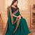 Turquoise embroidered silk blend saree with blouse