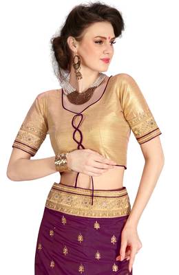 Trendmalls Heavy Embroidery art Silk and Net Purple Party Wear Saree With Blouse 7