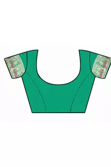 Green Woven silk blend Saree With Blouse